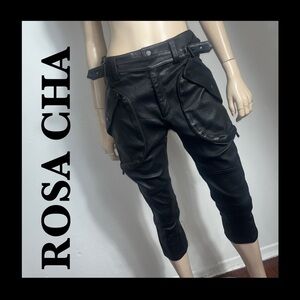 ROSA CHA Black Leather Pants